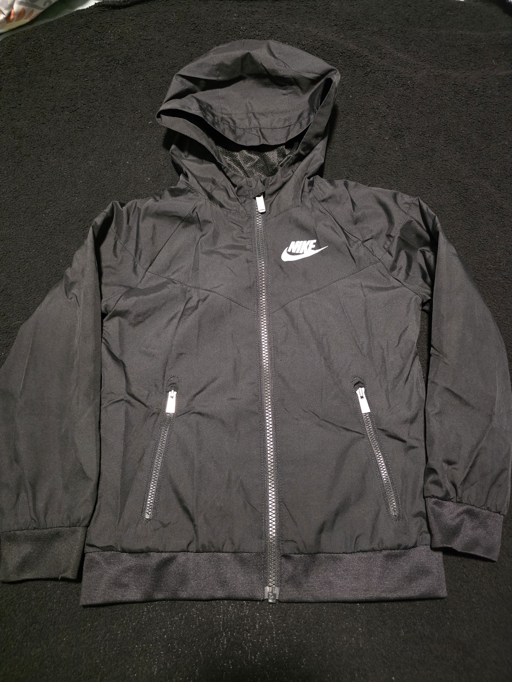 Nike Kids Black Hooded Zip Jacket